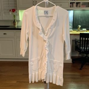 Anthropologie Tabitha White Cardigan with Pockets